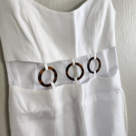 NEW Rumer The Label Bridget Ring Maxi Elegant White Linen Cutout Dress - Picture 7 of 15